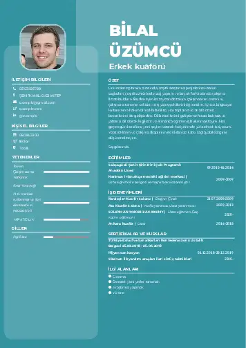 Kuaför Cv Örnekleri cv indir